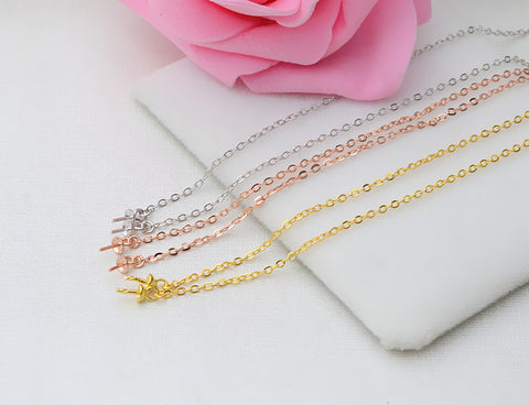 Fully Pierced Pearls Necklace 925 Sterling Silver Accessories 43cm (Pearls Not Included)