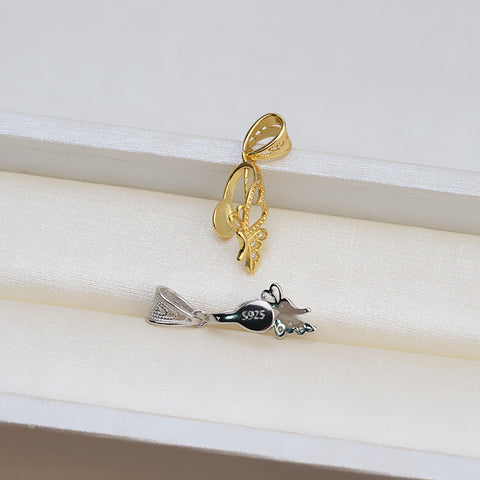 Butterfly Pendant 925 Sterling Silver Baroque Pearl Accessories  (Pearls Not Included)