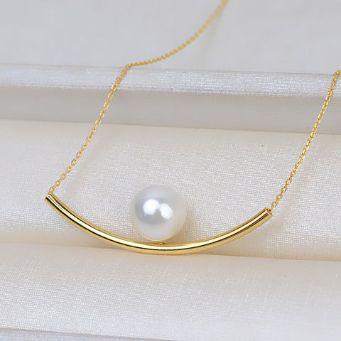 Balance Beam Pendant Necklace 925 Sterling Silver Accessories 44cm (Pearls Not Included)