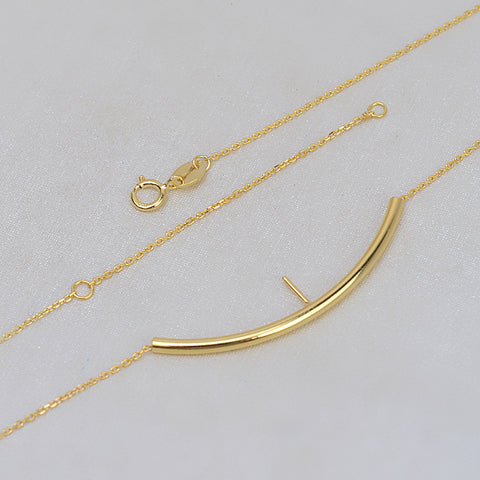 Balance Beam Pendant Necklace 925 Sterling Silver Accessories 44cm (Pearls Not Included)