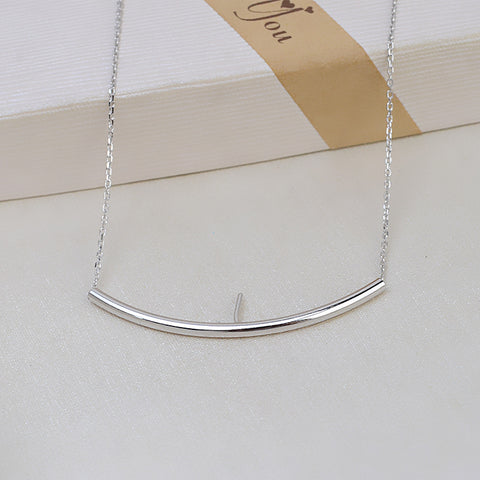 Balance Beam Pendant Necklace 925 Sterling Silver Accessories 44cm (Pearls Not Included)