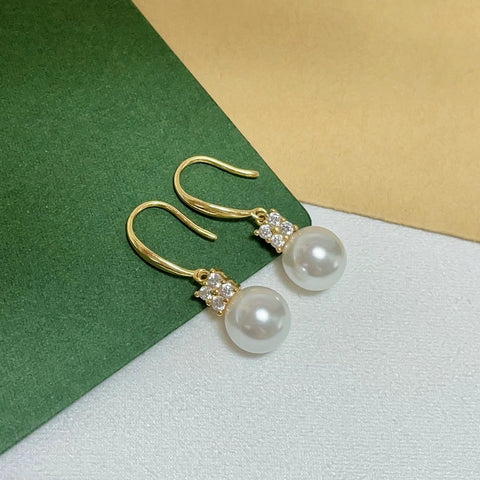 925 Sterling Silver Earring Accessories 8mm (Pearls Not Included)