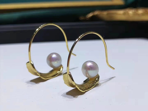 Feather 925 Sterling Silver Earring Accessories 5-7mm (Pearls Not Included)