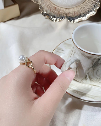 Circles Ring 925 Sterling Silver Accessories 8mm (Pearls Not Included)