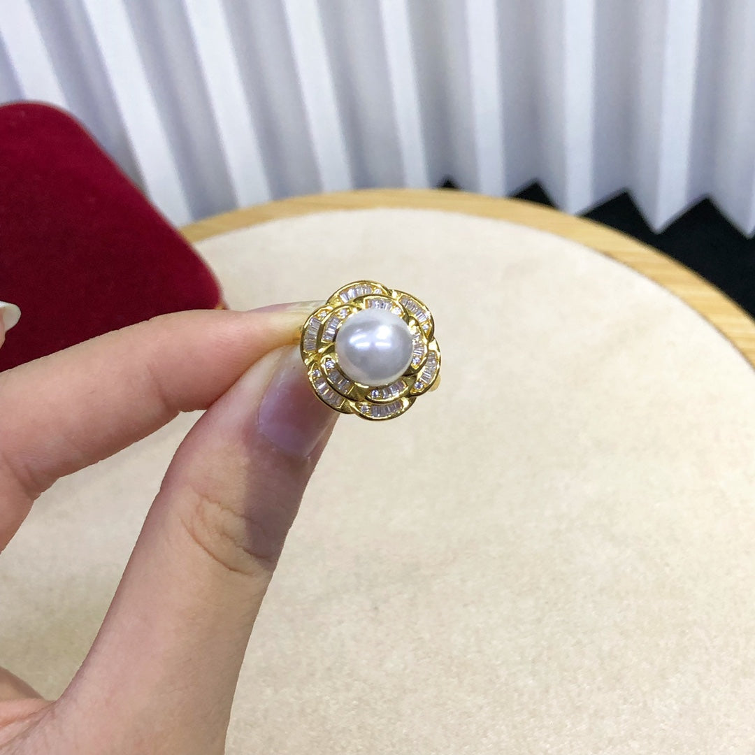 Flower Ring 925 Sterling Silver Accessories 9mm (Pearls Not Included)