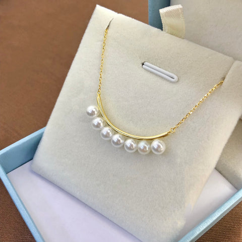 Curve Necklace 925 Sterling Silver Accessories 5mm(Pearls Not Included)