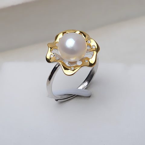 Flower Rings 925 Sterling Silver Accessories 7-9mm (Pearls Not Included)