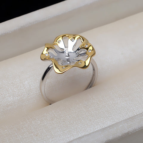 Flower Rings 925 Sterling Silver Accessories 7-9mm (Pearls Not Included)
