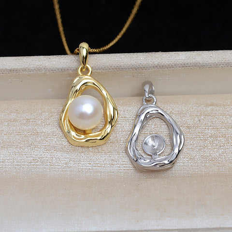 925 Sterling Silver Pearl Pendant Accessories 7-8mm (Pearls Not Included)
