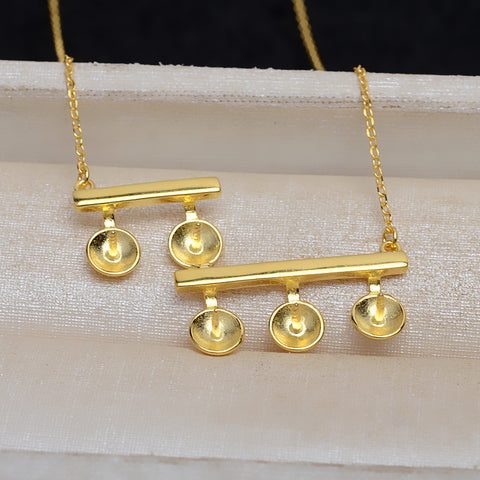 Balance Beam Pendant Necklace 925 Sterling Silver Accessories 45cm/7-8mm (Pearls Not Included)