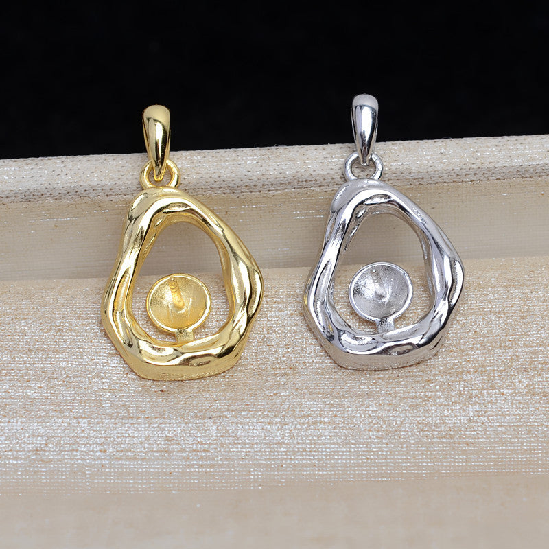 925 Sterling Silver Pearl Pendant Accessories 7-8mm (Pearls Not Included)