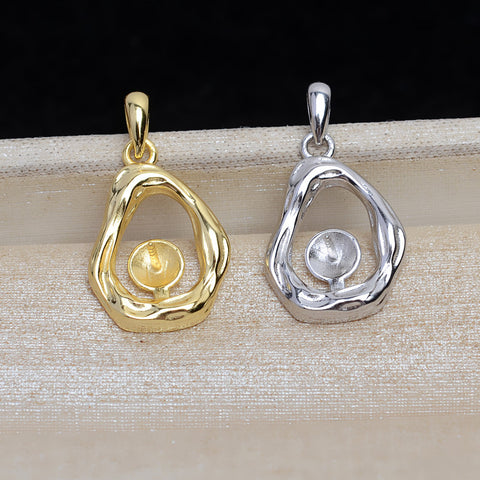 925 Sterling Silver Pearl Pendant Accessories 7-8mm (Pearls Not Included)