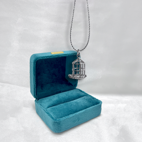 Fashion Simple Pendant Necklace Birdcage Hollowed Out Pearl Cage S925 Silver（Not including the pearls）